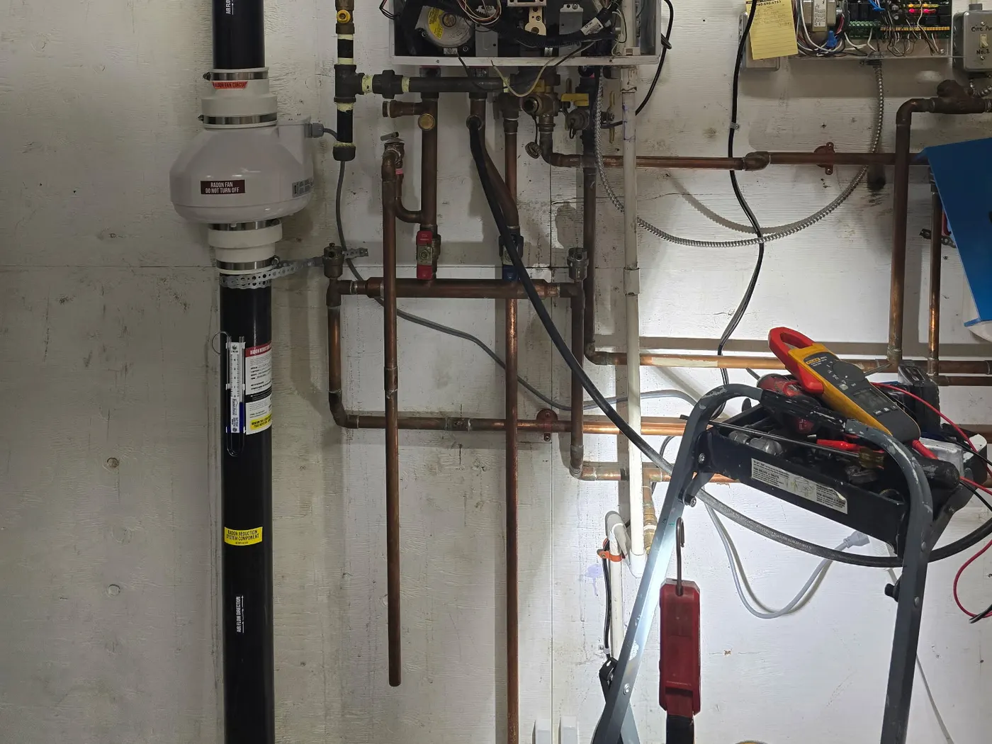 Gas and mechanical connections made at a home furnace