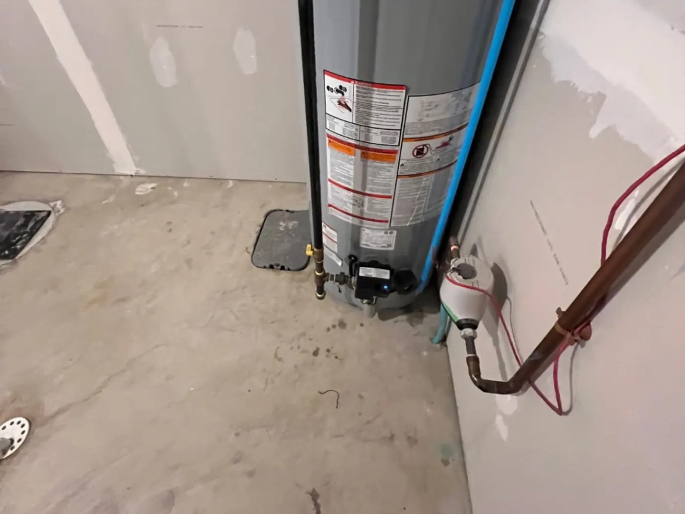 Hot water tank installed by Rhino Plumbing near North Edmonton